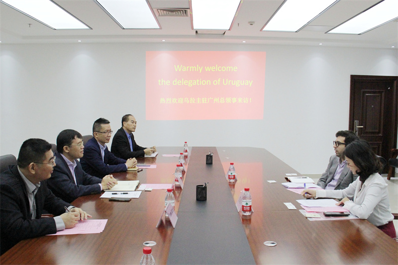 4.接待烏拉圭駐廣州總領(lǐng)事馬丁·阿爾維斯及其助理魏遠(yuǎn)珍一行，雙方就農(nóng)產(chǎn)品制品貿(mào)易及產(chǎn)業(yè)投資政策等進(jìn)行了熱烈交流討論（拍攝：焦洋）.jpg